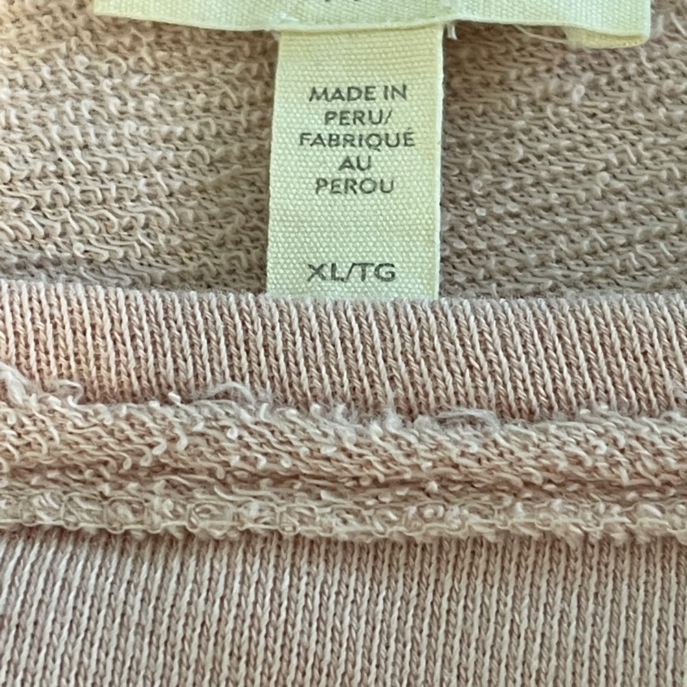 Eileen Fisher Organic Cotton Oversized Lightweight Sweatshirt Pink Size XL - Picture 7 of 7